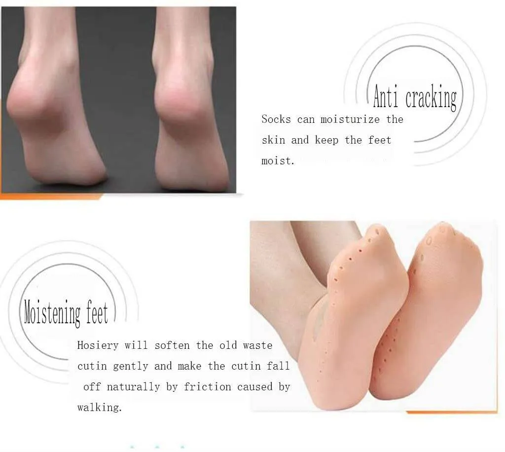 1 Pair Full Length Silicone Socks Anti Cracks