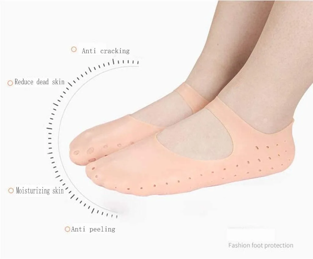 1 Pair Full Length Silicone Socks Anti Cracks