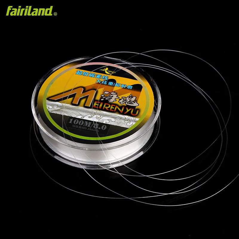 100M 75% Carbon Transparent Fishing Line Monofilament Nylon Fishing Thread Japan Line Material