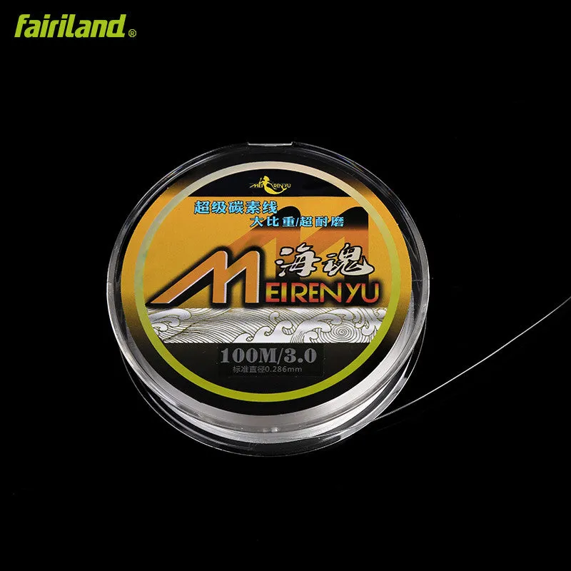 100M 75% Carbon Transparent Fishing Line Monofilament Nylon Fishing Thread Japan Line Material