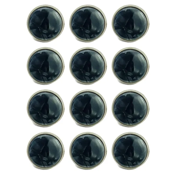 12 Pcs Shirt Shank Button Marble Finished Resin Textured for Mens and Women