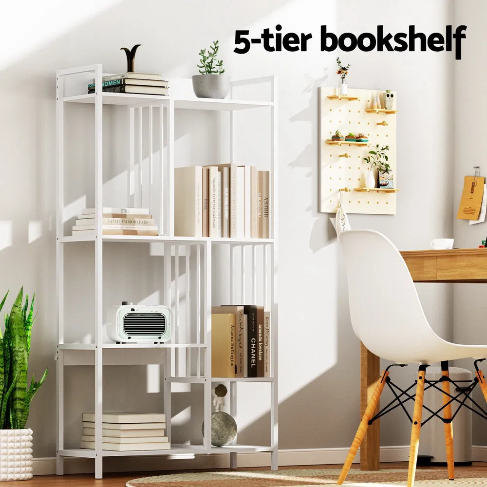 120cm 5-Tier Bookshelf Display Shelves - White