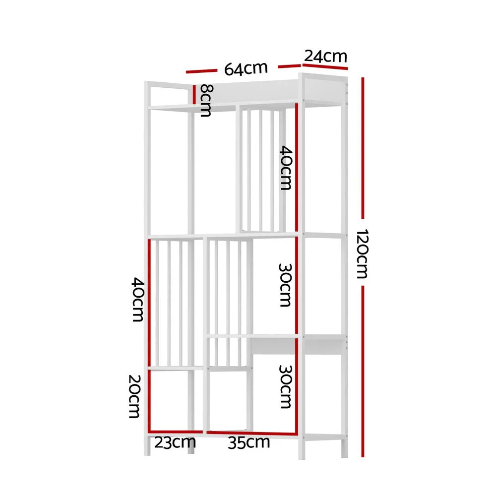 120cm 5-Tier Bookshelf Display Shelves - White