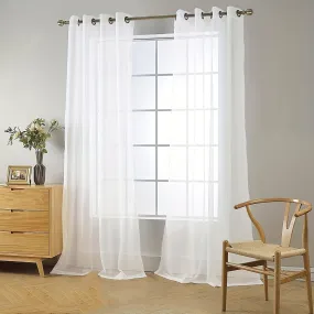 1pc Pure White Translucent Window Sheer Curtain - Light, Thin, and Breathable Decorative Panel for Kitchen, Bathroom, Living Room - Easy to Hang, Energy-Efficient, and Dust-Repellent Home Decor Solution