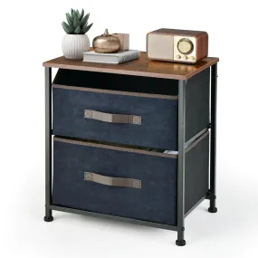 2-Drawer Industrial Nightstand with Anti-Toppling Device