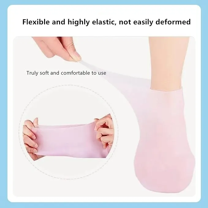 2pcs Silicone Moisturizing Spa Gel Heel Socks Foot Care Sock Anti Cracking Dead Skin Remove Protector Pain Relief Pedicure