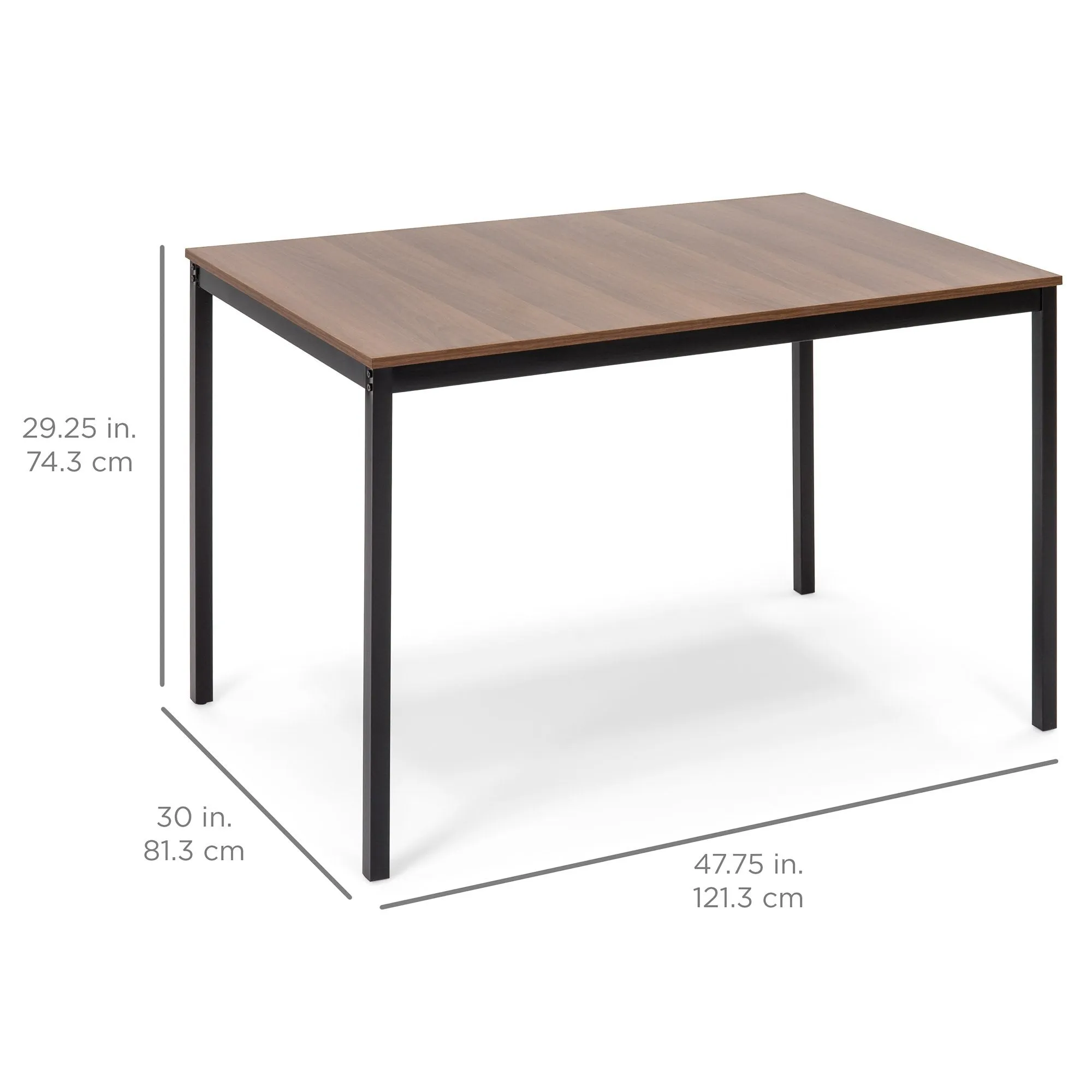 48in Modern Rectangular Dining Table Office Desk - Brown