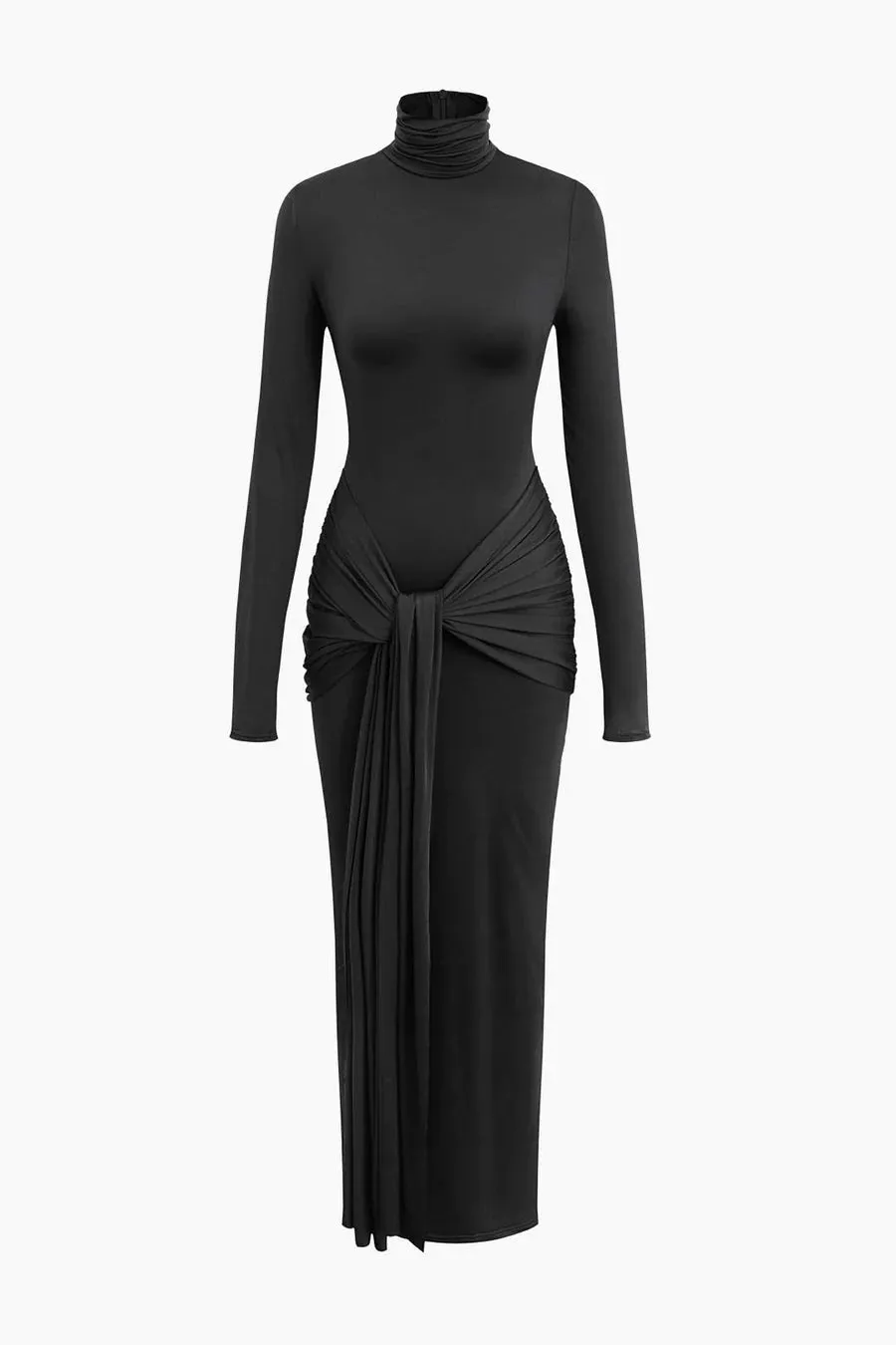 A&A Luxe High Neck Long Sleeve Maxi Bodycon Dress