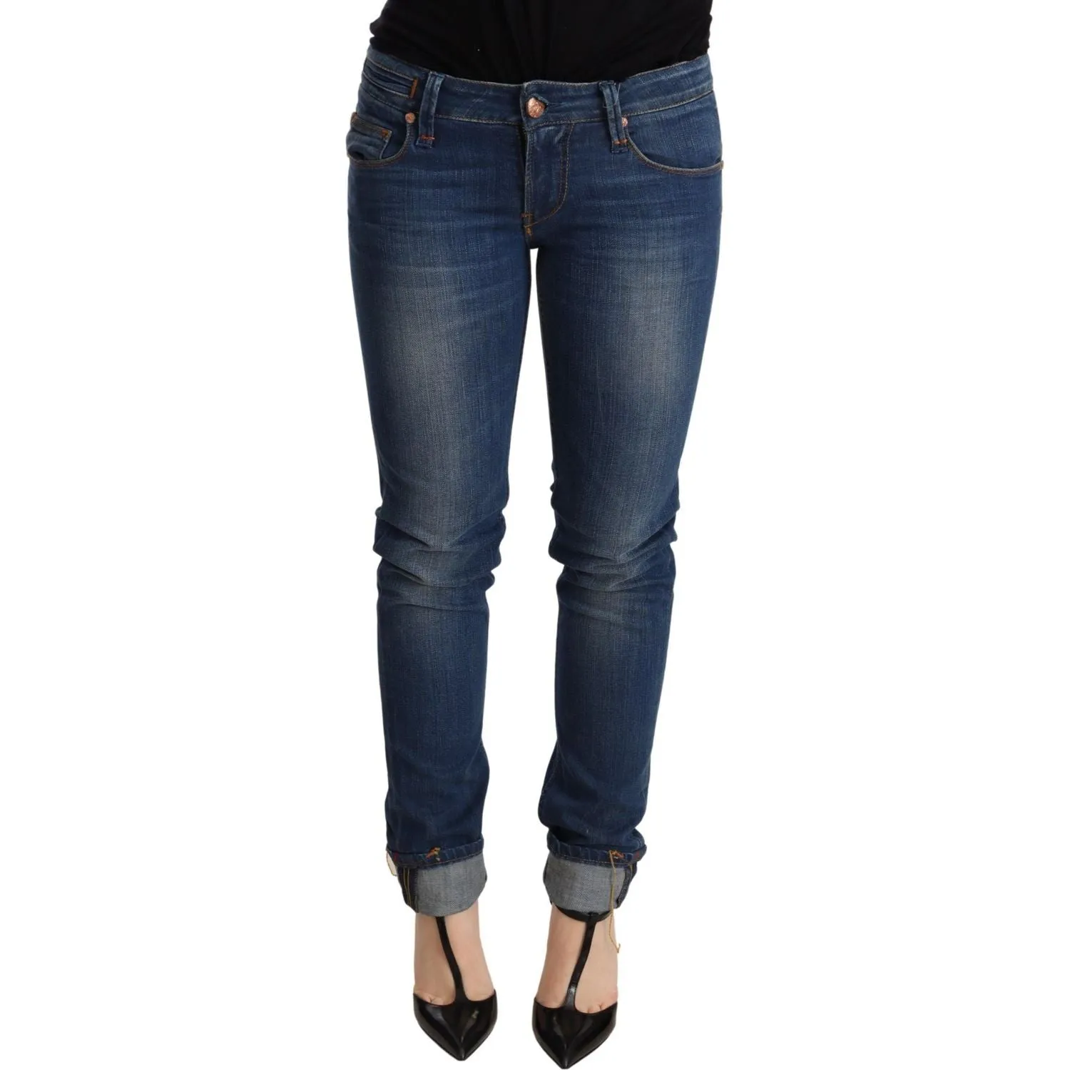 Acht Chic Blue Washed Push-Up Skinny Jeans