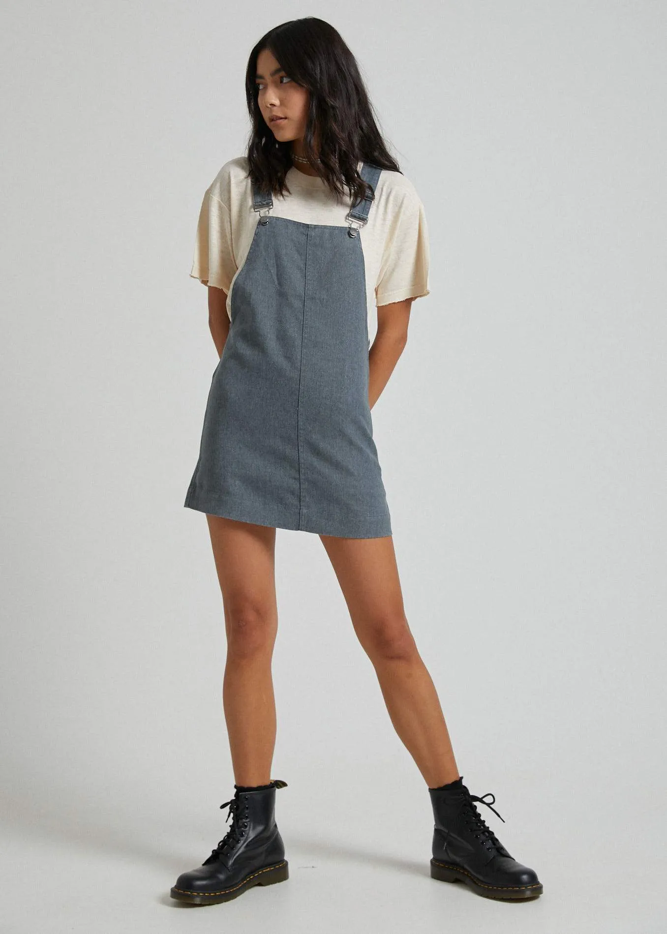 Afends Womens Mae - Hemp Overall Dress - Slate