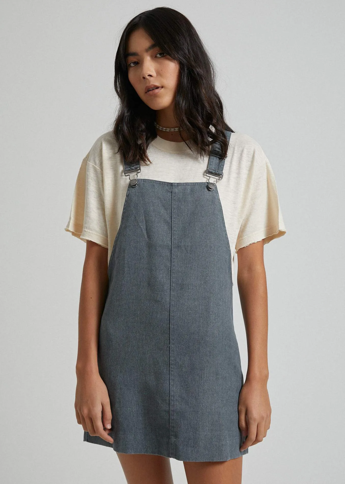 Afends Womens Mae - Hemp Overall Dress - Slate