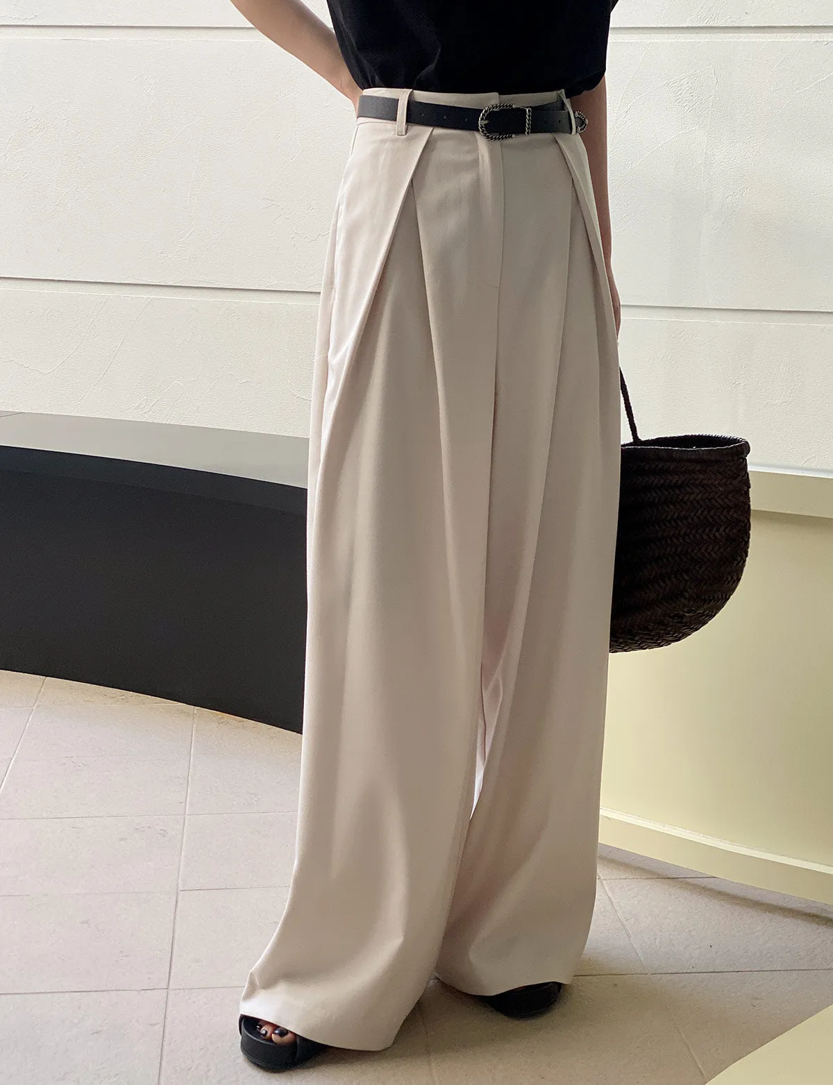 Alex Wide Leg Pleated Pants-BESTSELLERS