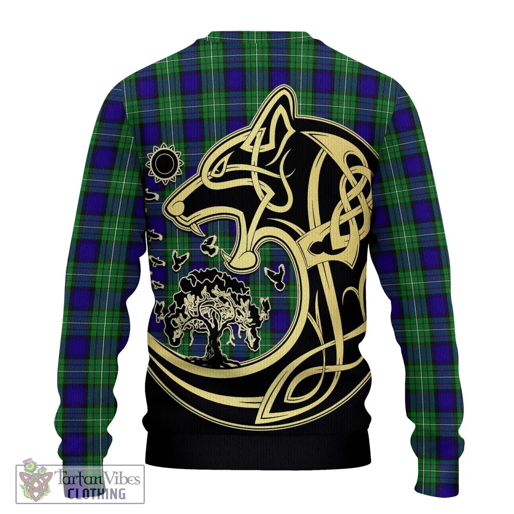 Alexander Tartan Ugly Sweater with Family Crest Celtic Wolf Style