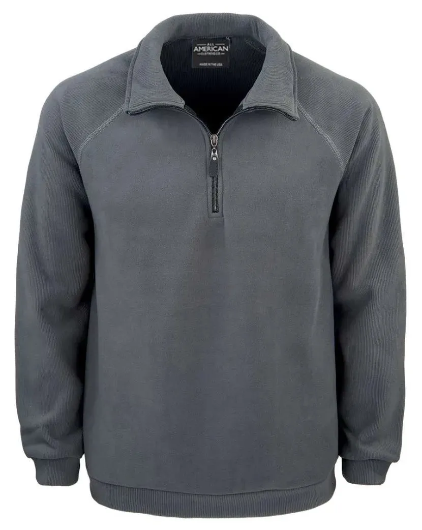 All American Clothing Co. - Men's 1/4 Zip Fleece Corduroy Pullover