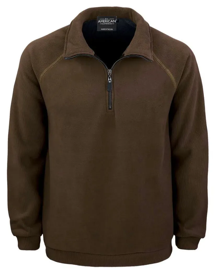 All American Clothing Co. - Men's 1/4 Zip Fleece Corduroy Pullover