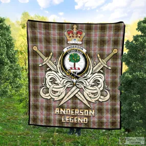 Anderson Dress Tartan Quilt with Clan Crest and the Golden Sword of Courageous Legacy