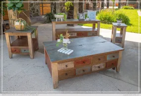 ANTIQUE COFFEE TABLE AND TWO END TABLES