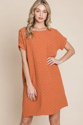 Apricot Swiss Dot Dress