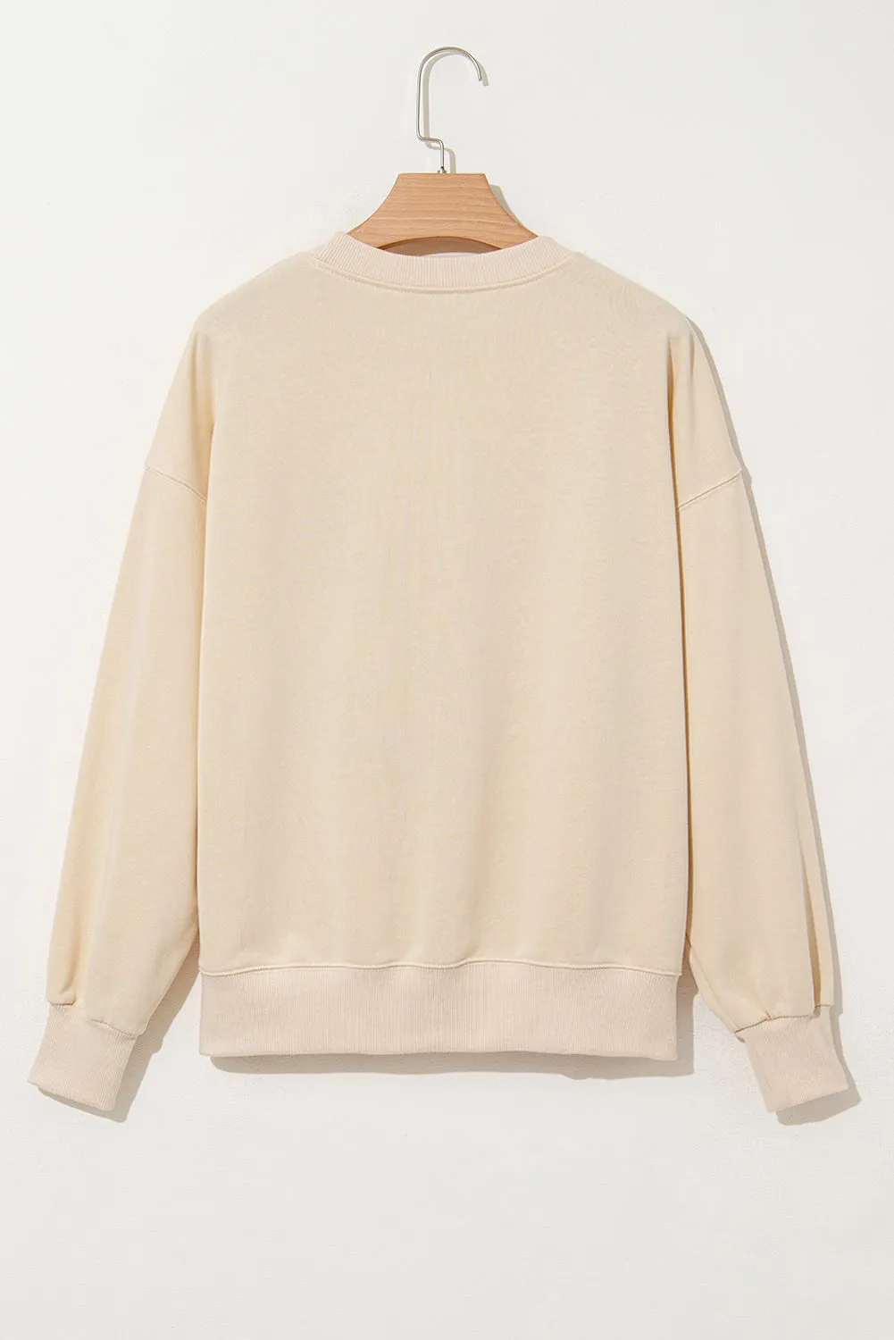 Apricot THANKS Chenille Drop Shoulder Sweatshirt