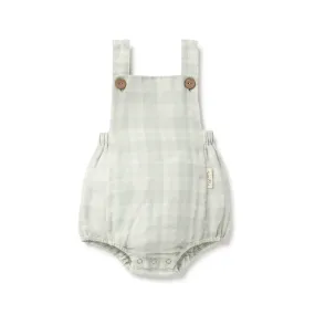 Aster and Oak Cotton Muslin Overall - Sage Gingham