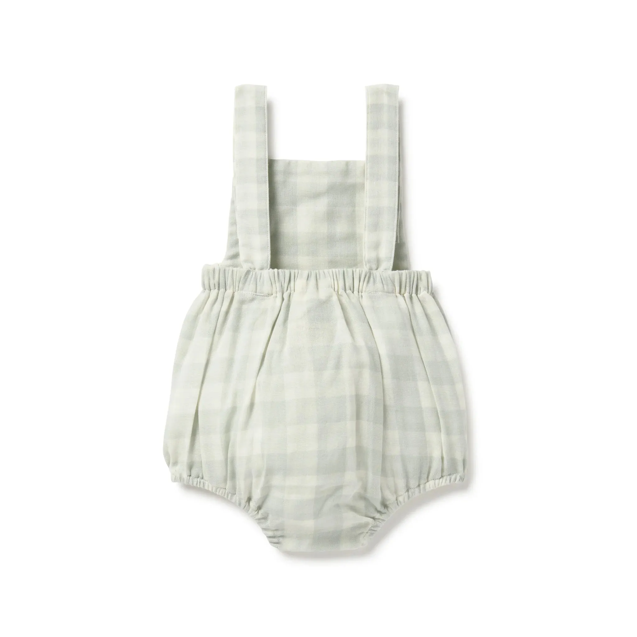 Aster and Oak Cotton Muslin Overall - Sage Gingham