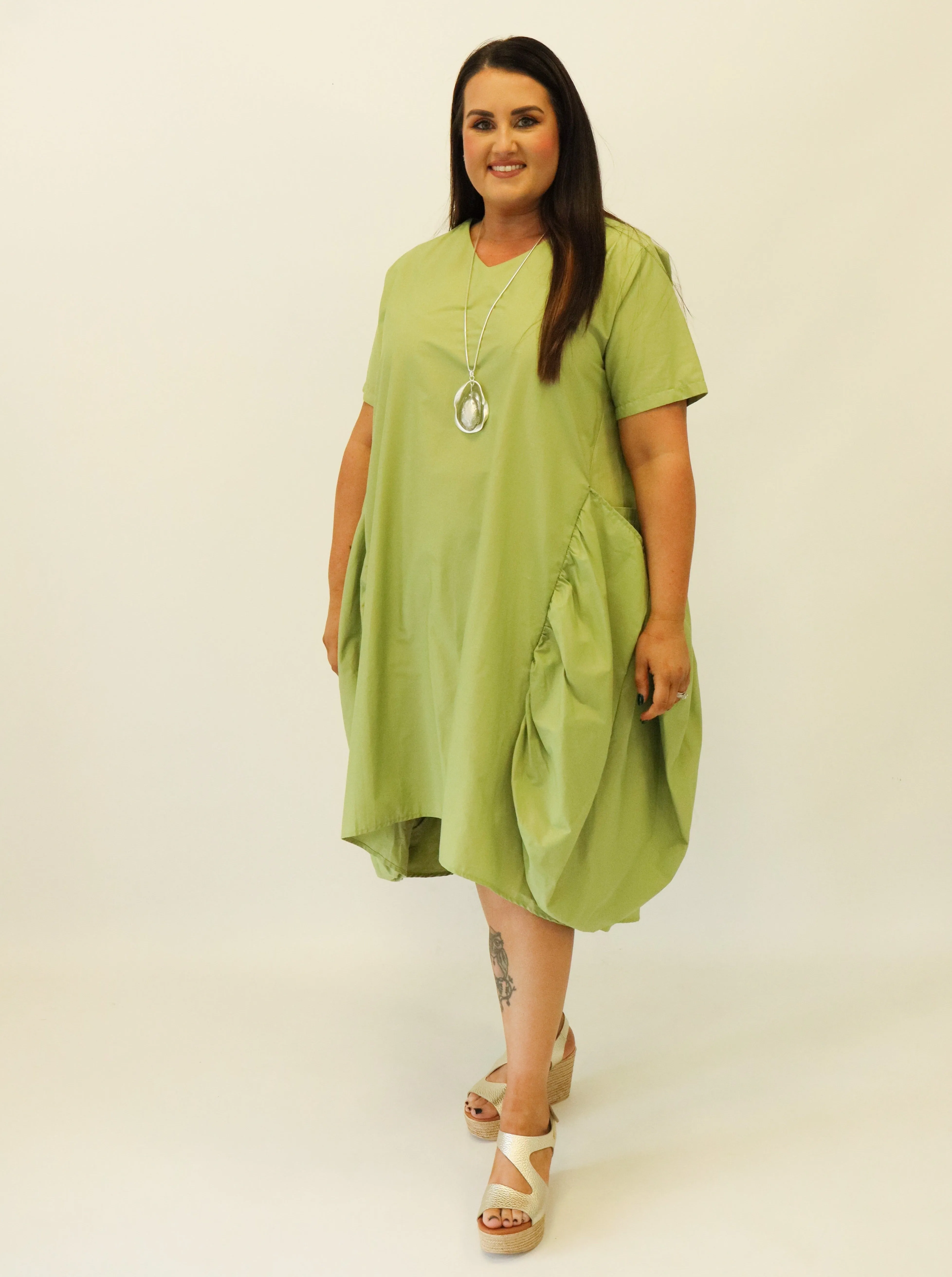 Avery Dress in Khaki