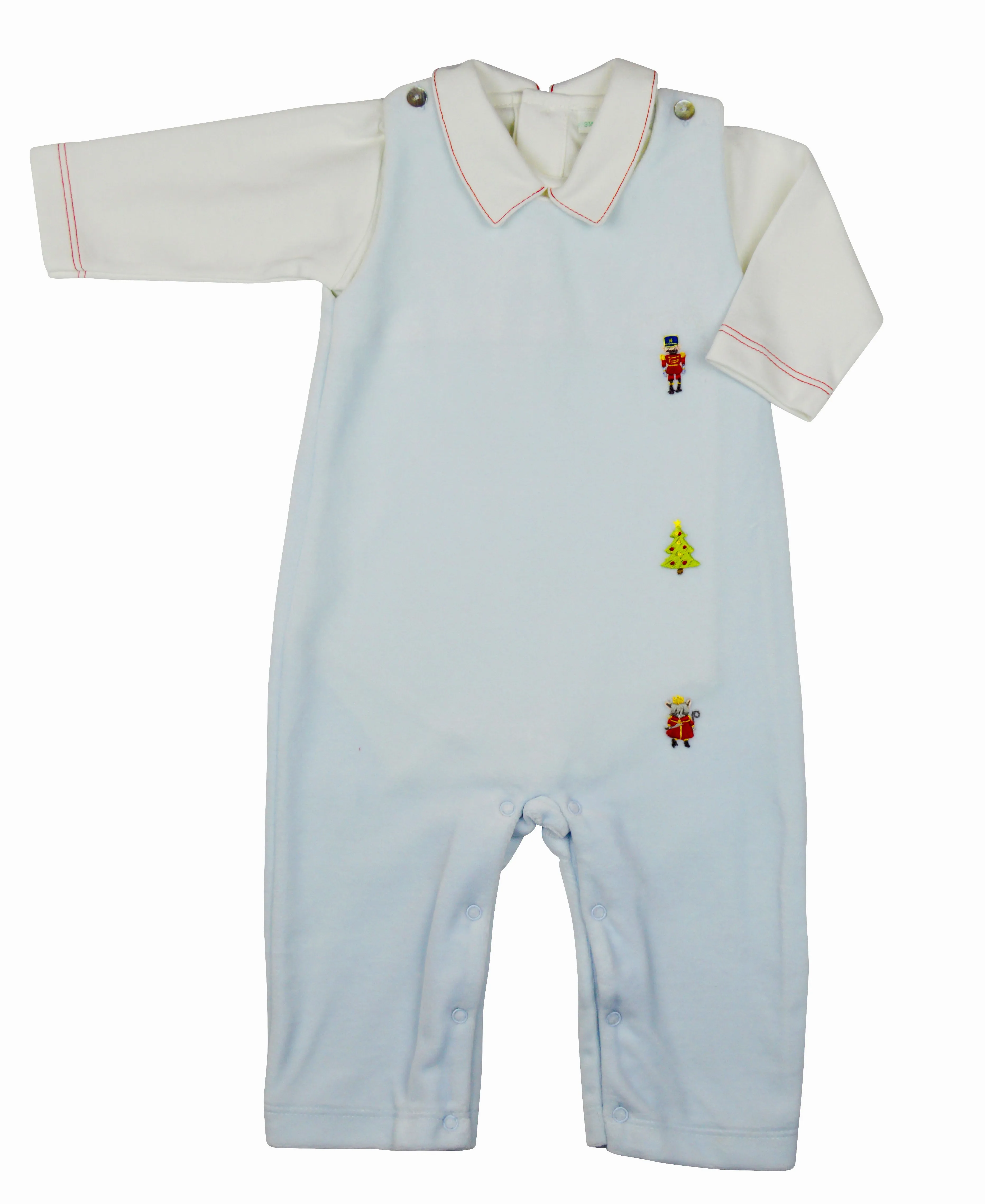 Baby Boy's Christmas Nutcracker Velour Overall Set