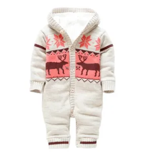 Baby Girl’s Winter Warm Woolen Jumpsuit