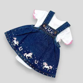 Baby Korral Denim Overall Outfit - Pink - Infant