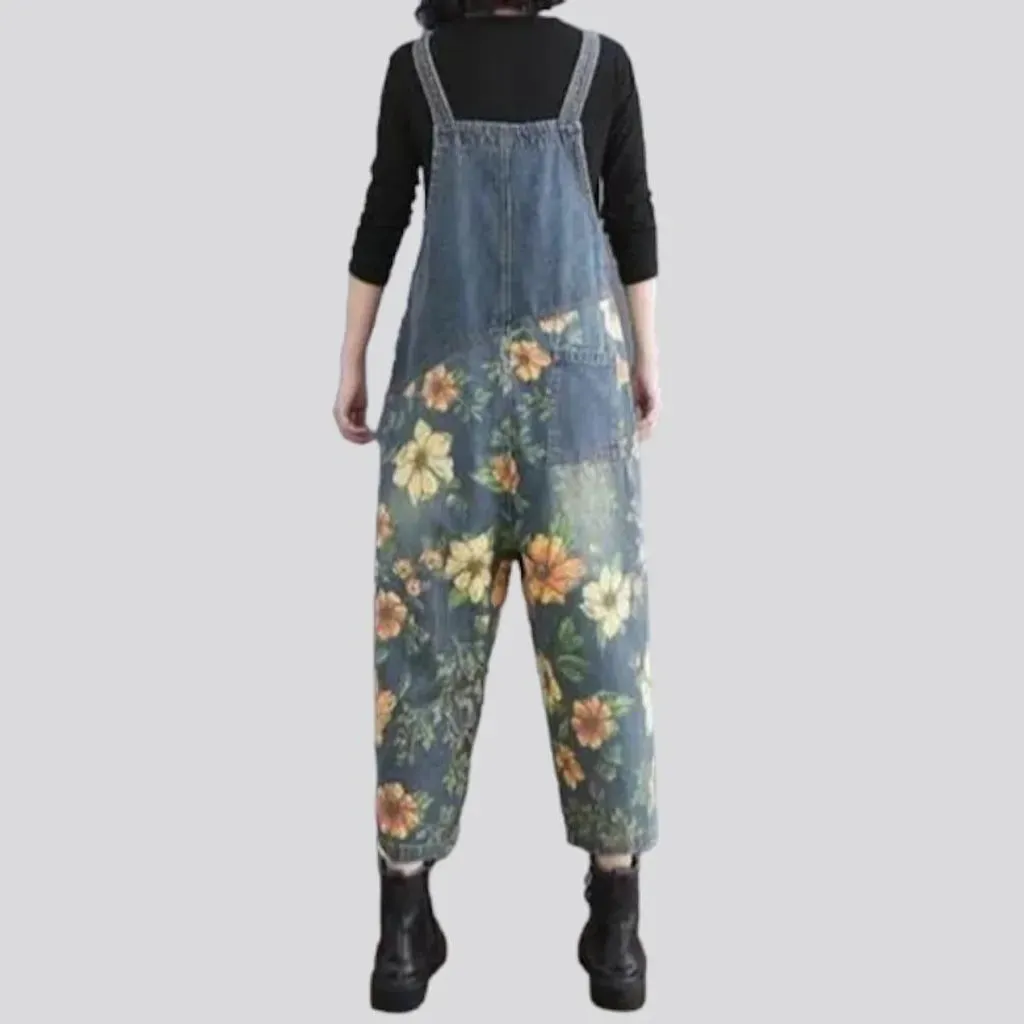 Baggy denim overall for women