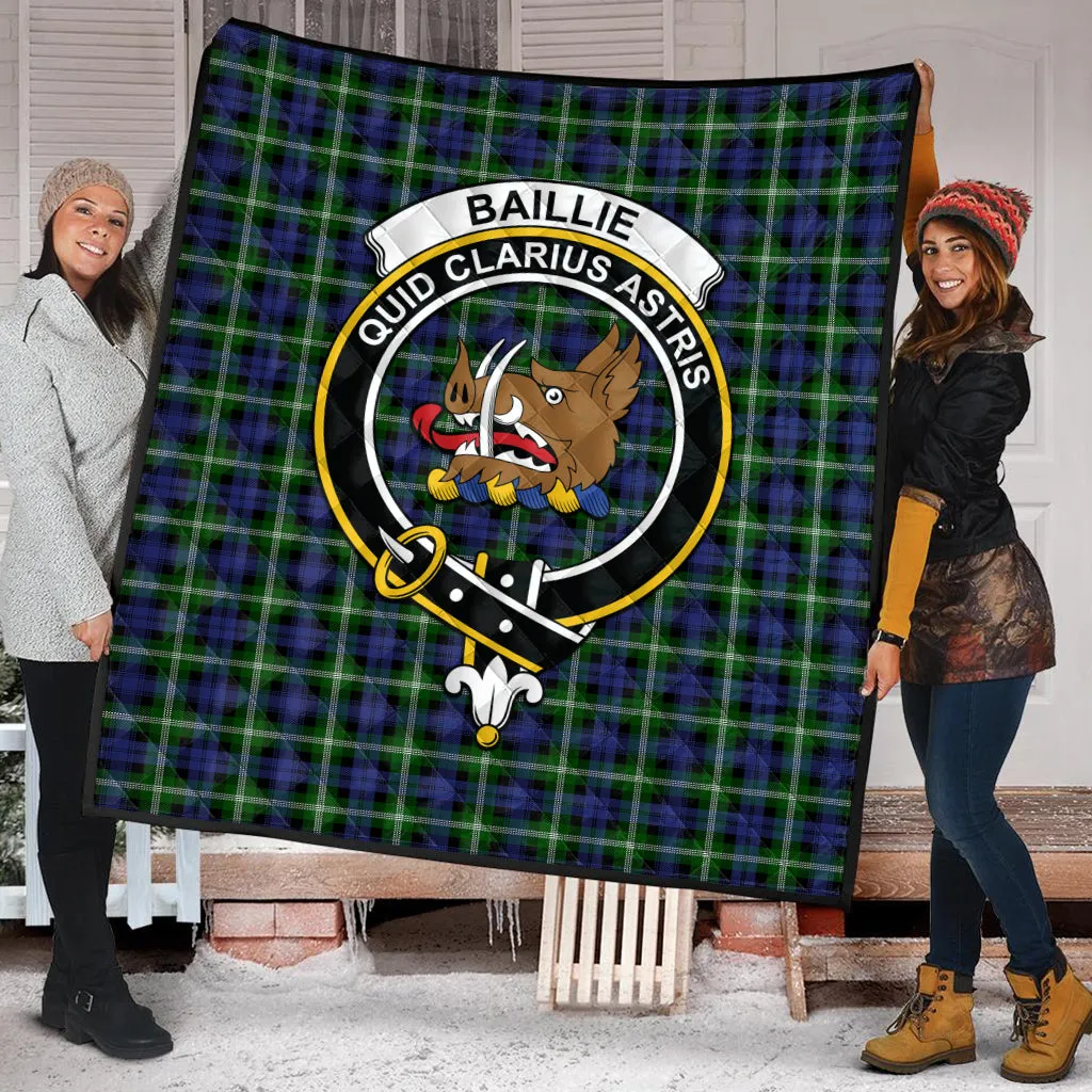 Baillie (Bailey) Tartan Quilt with Family Crest