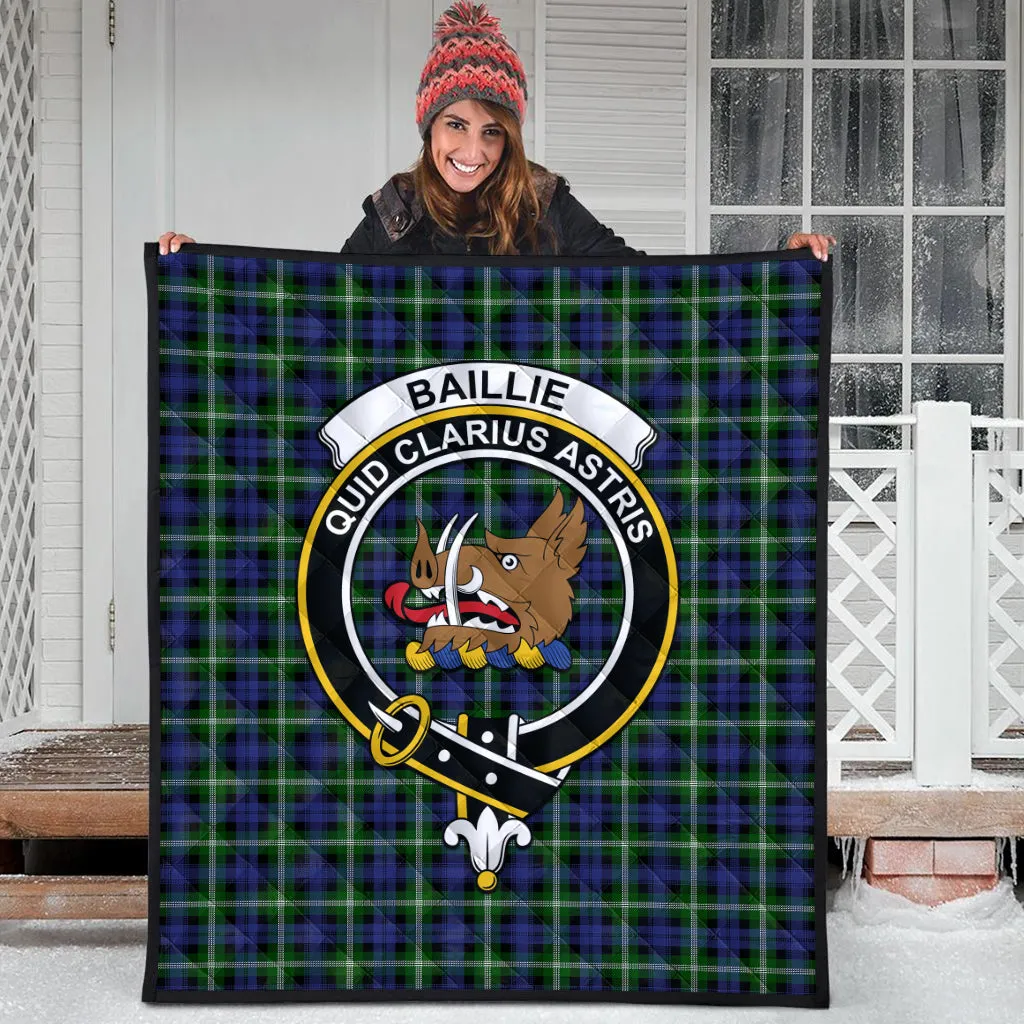 Baillie (Bailey) Tartan Quilt with Family Crest