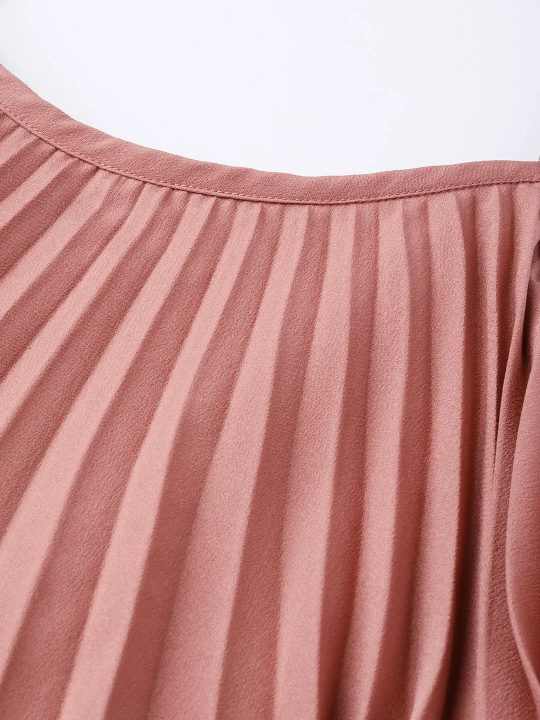 Baked Pink Pleated Palazzo Jumpsuit