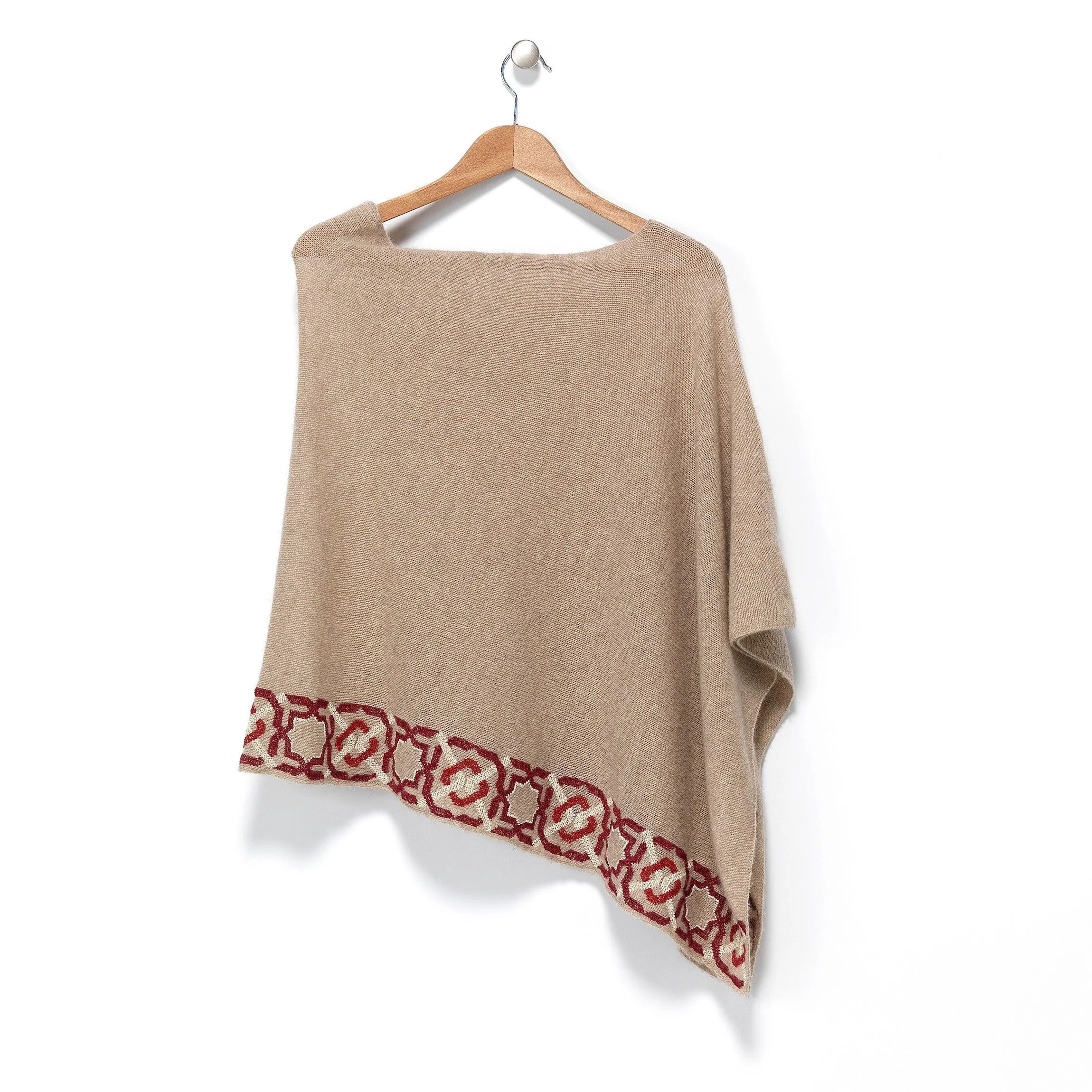 BEIGE CASHMERE PONCHO