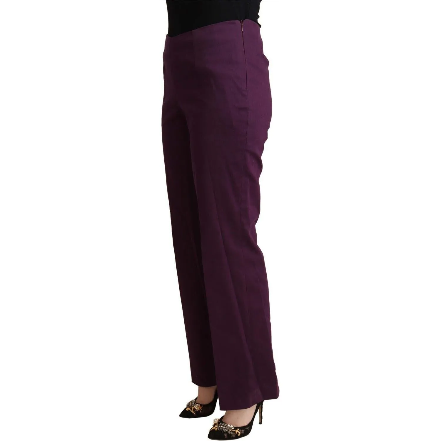 BENCIVENGA Elegant Violet High Waist Tapered Pants