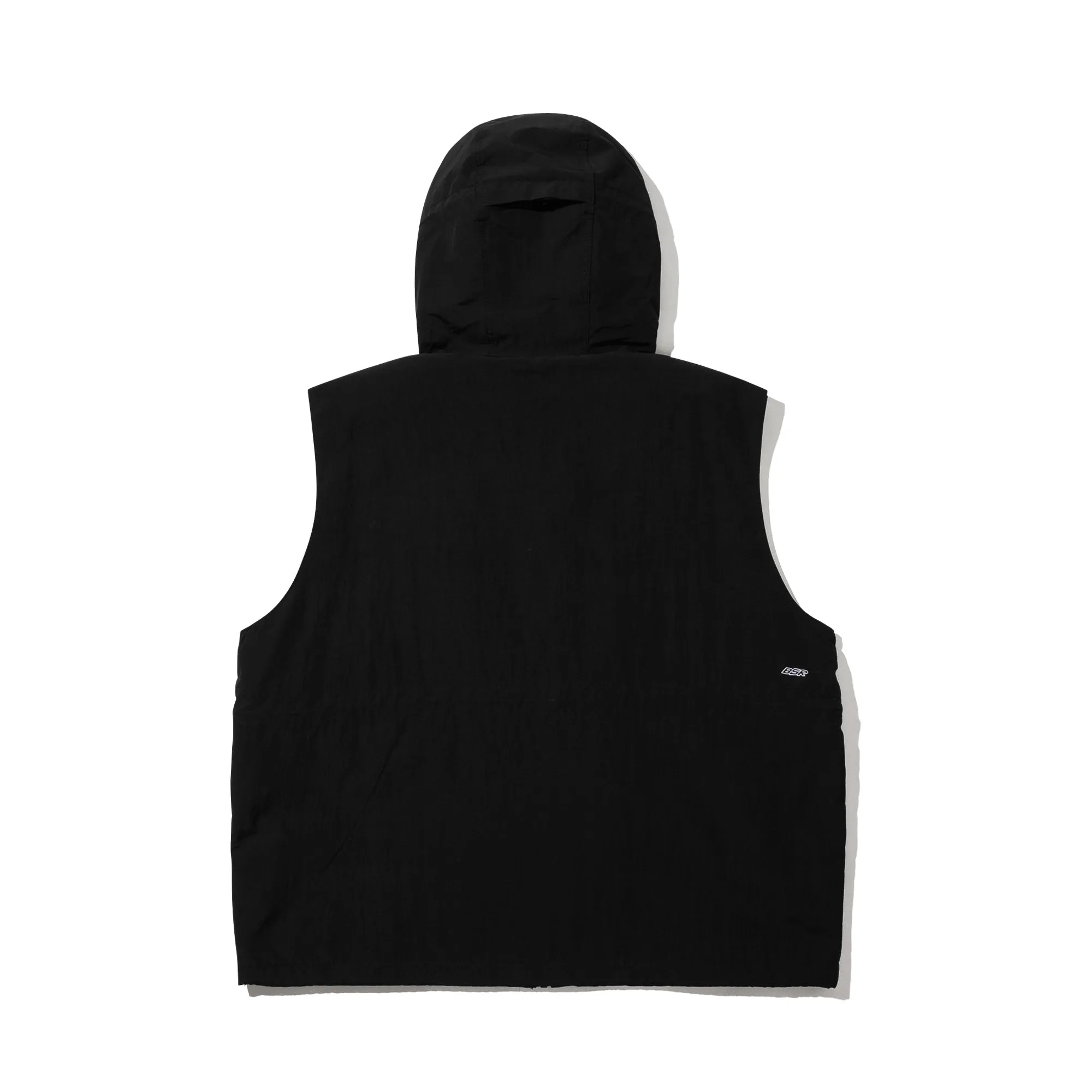 BIG POCKET HOODED VEST BLACK