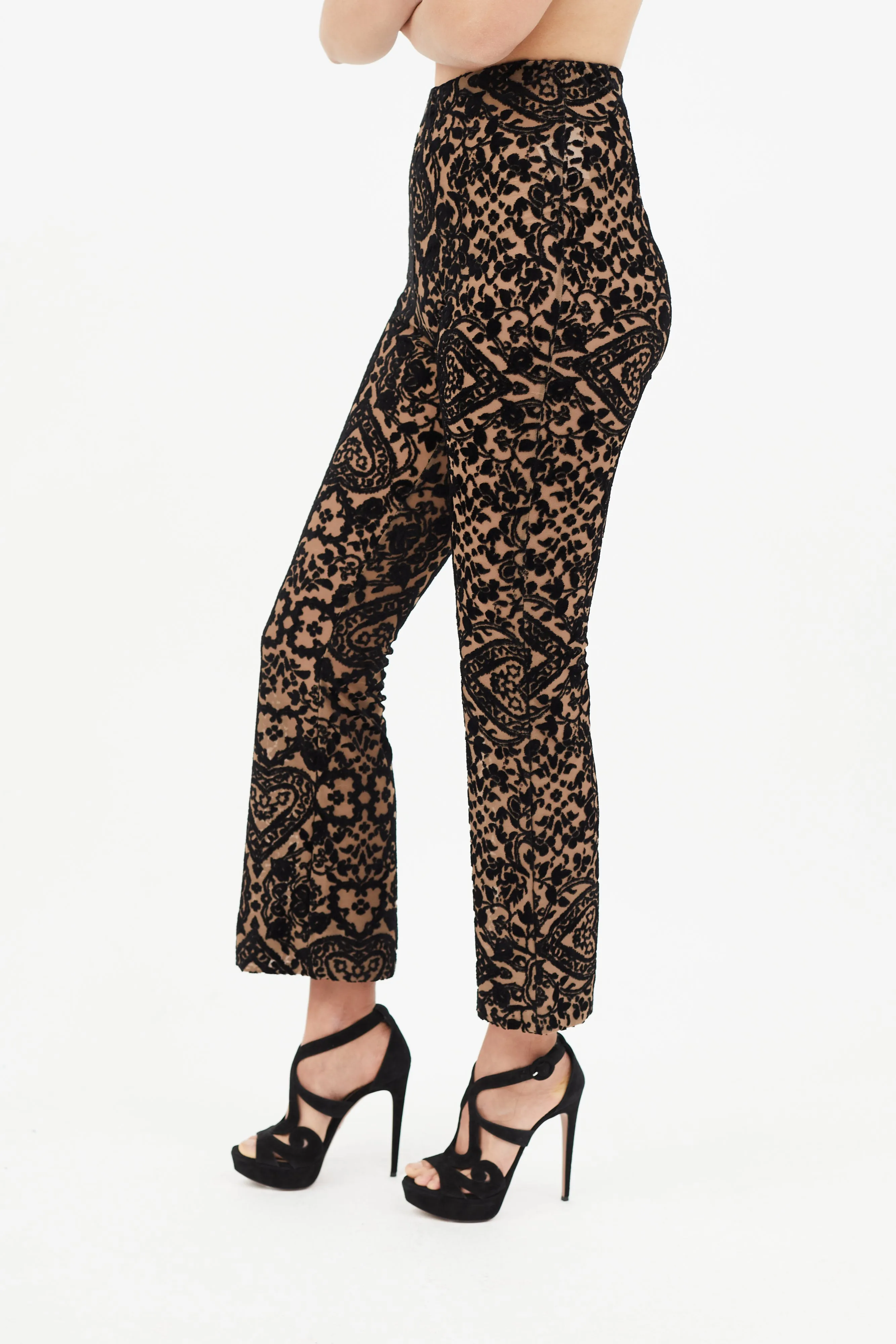 Black & Brown Sheer Baroque Trouser