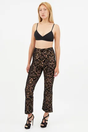 Black & Brown Sheer Baroque Trouser