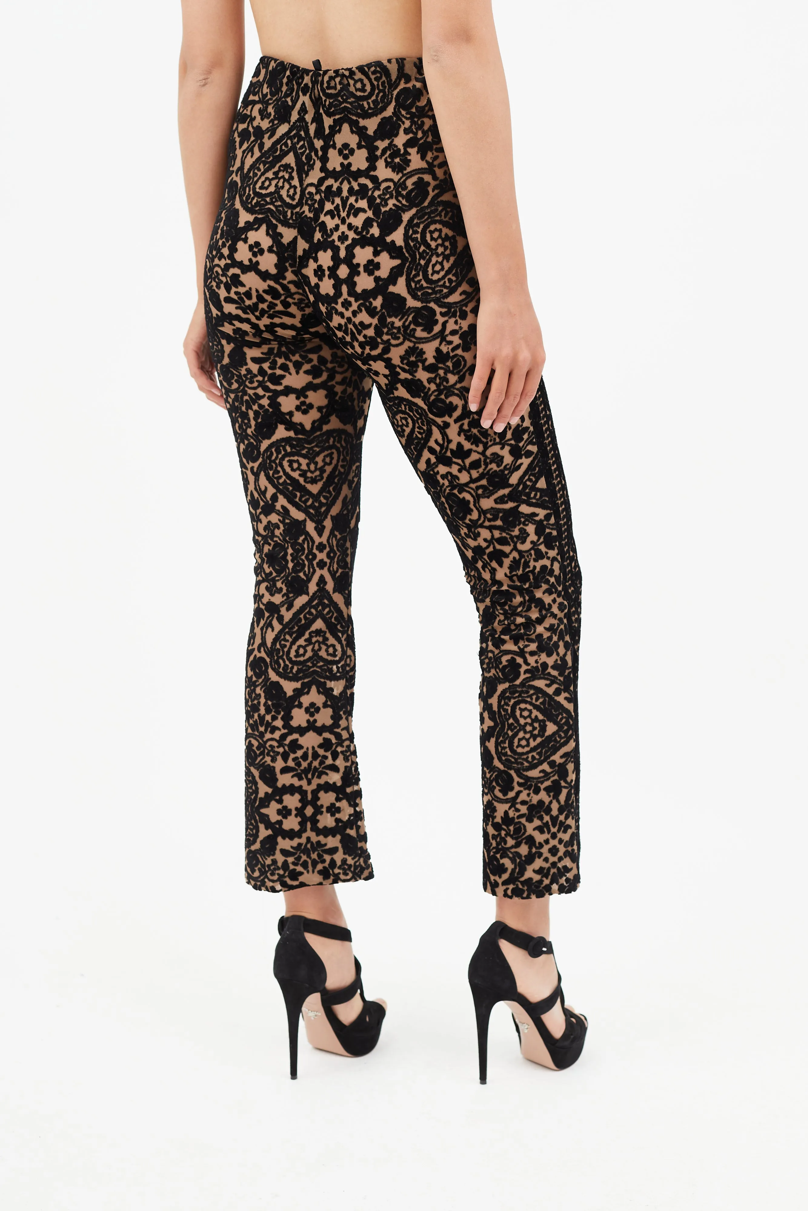 Black & Brown Sheer Baroque Trouser