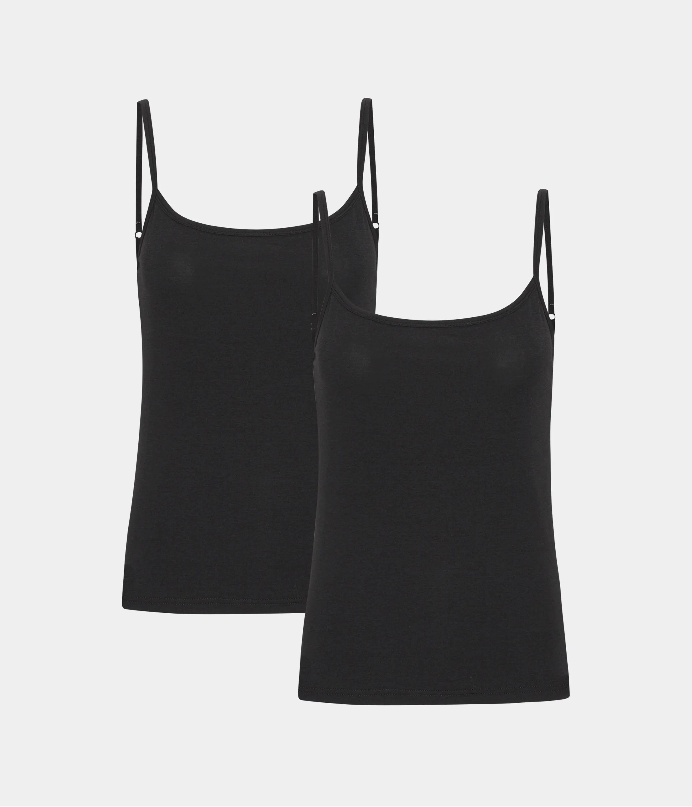 Black bamboo camisoles with spaghetti straps - 2 pack