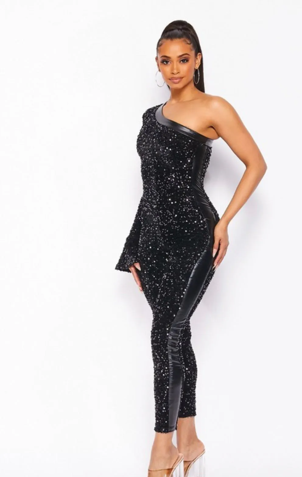 Black Sequin Jumpsuit