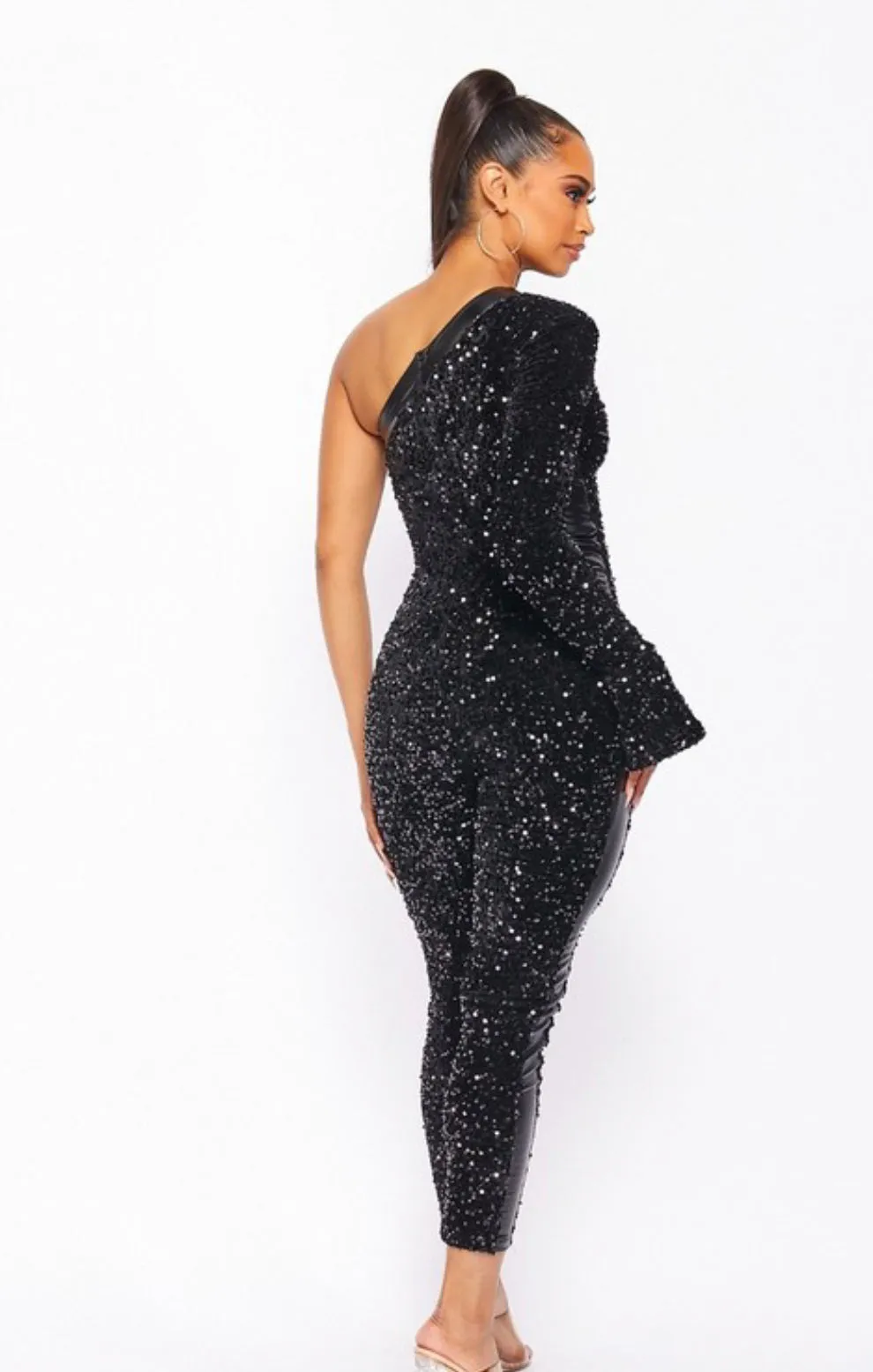 Black Sequin Jumpsuit