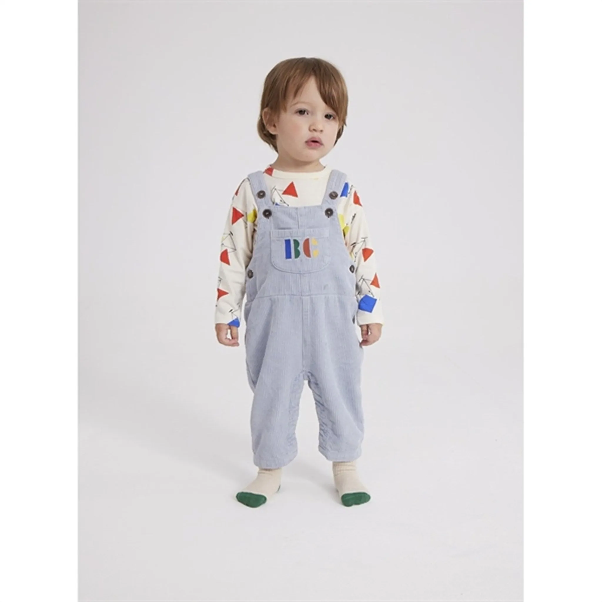 Bobo Choses Light Blue Multicolor B.C Corduroy Overall