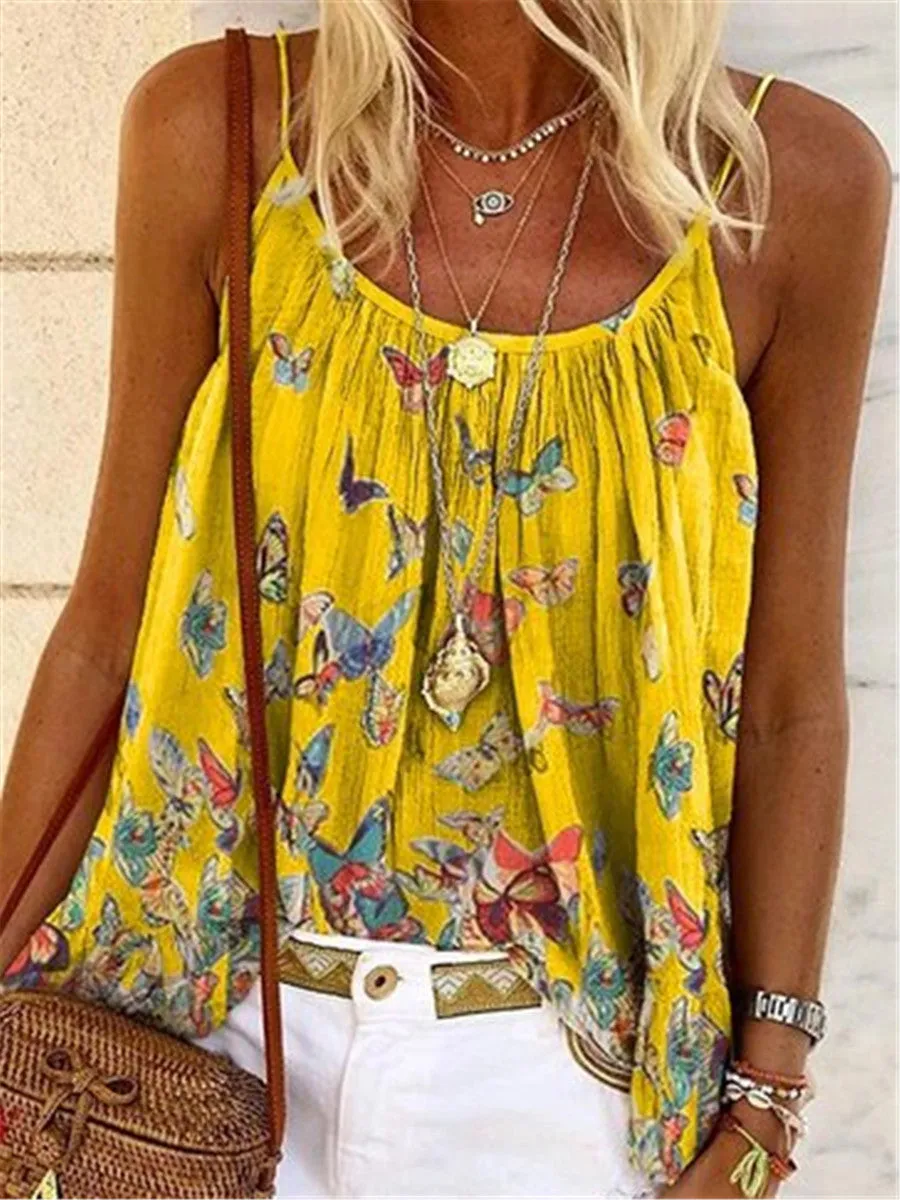 Bohemian Vintage Butterfly Strap Top