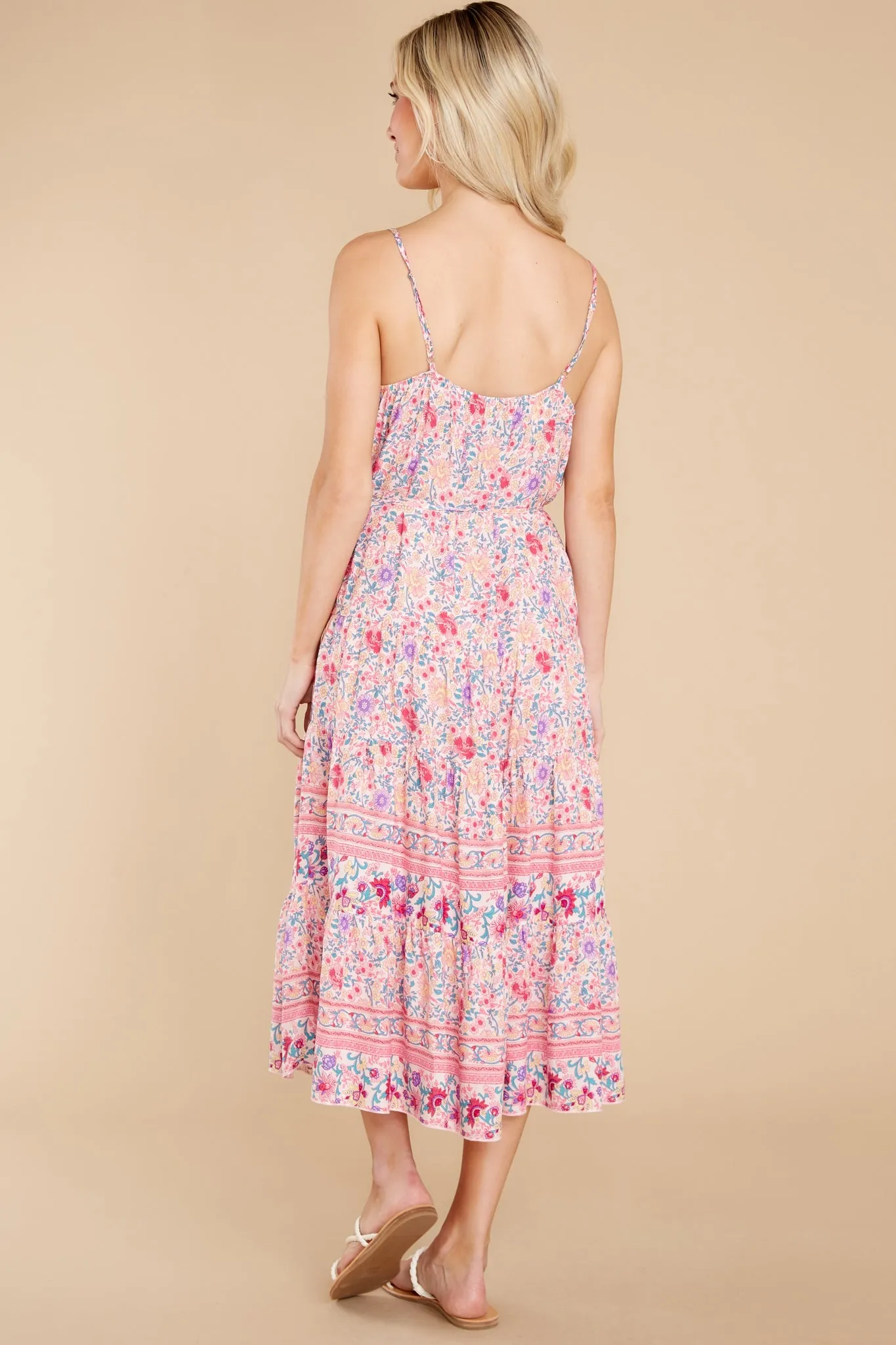 Boldly Blooming Pink Floral Print Dress