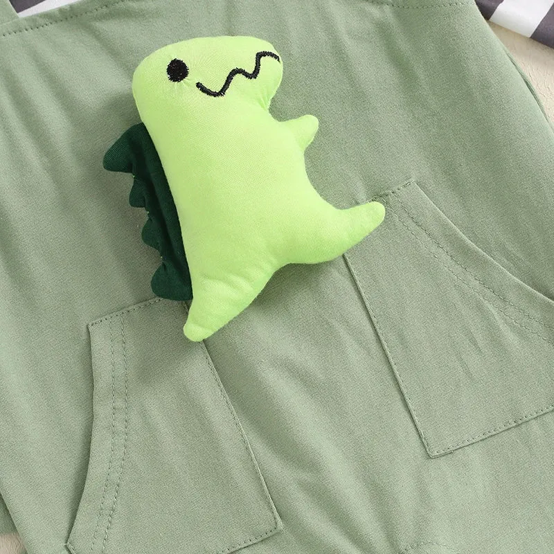 Boy Dinosaur Outfit Long Sleeve Overall