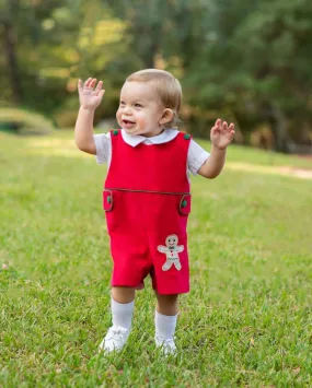 Boy's Christmas "Gingerbread" Overall Set