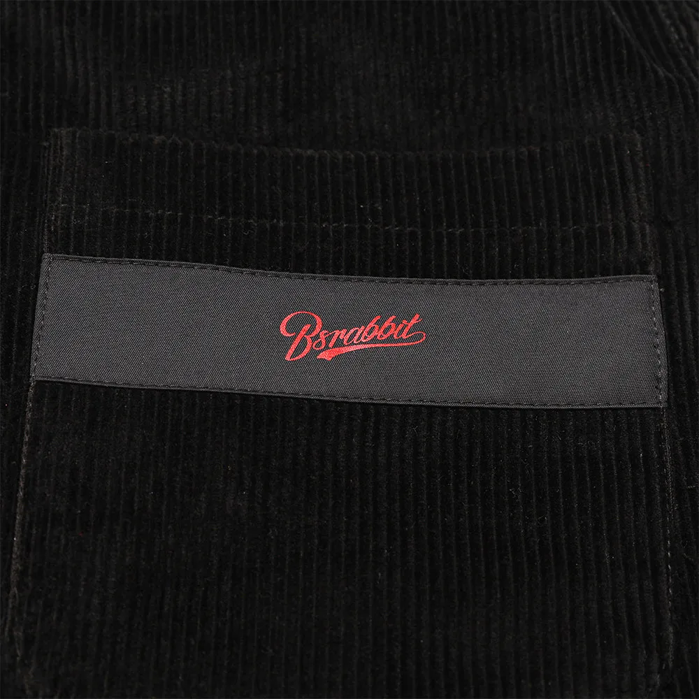 BR CORDUROY HOODED JACKET BLACK