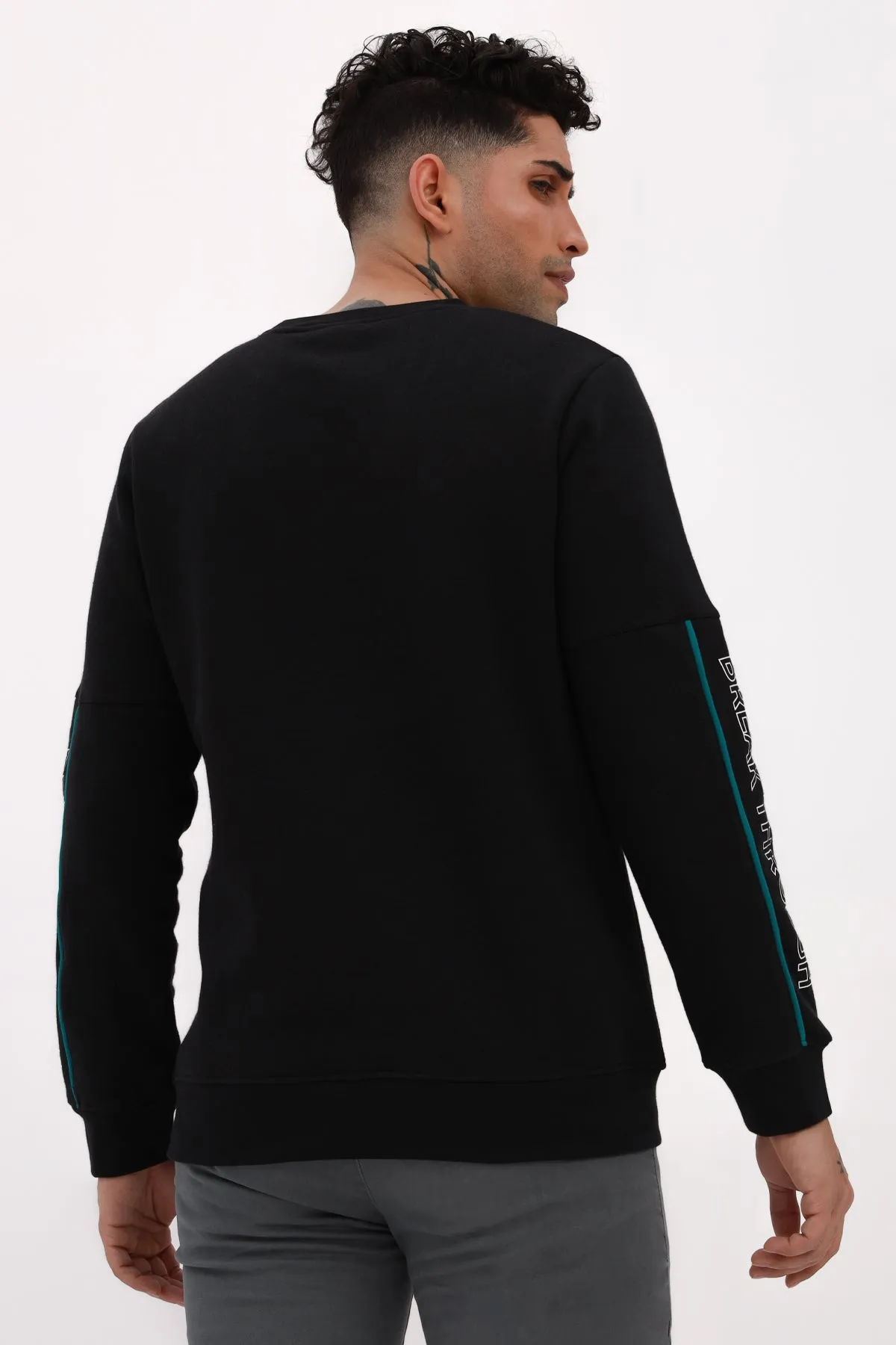 Breakthrough Printed Black Sweatshirt - W22 - MSW043R