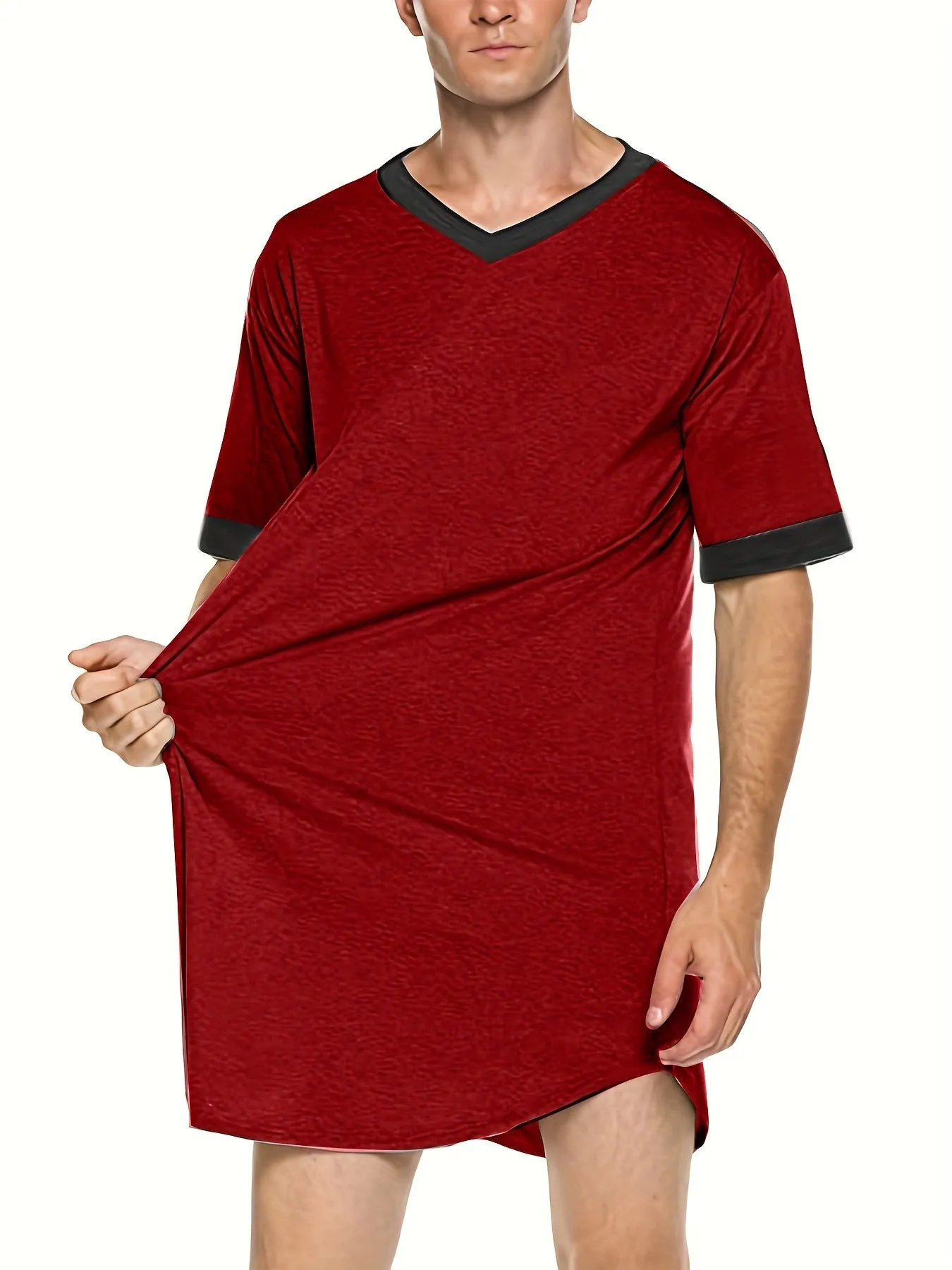 Breathable Men's Pajamas Set - Comfort Fit Short-Sleeve Loungewear for All-Day Relaxation